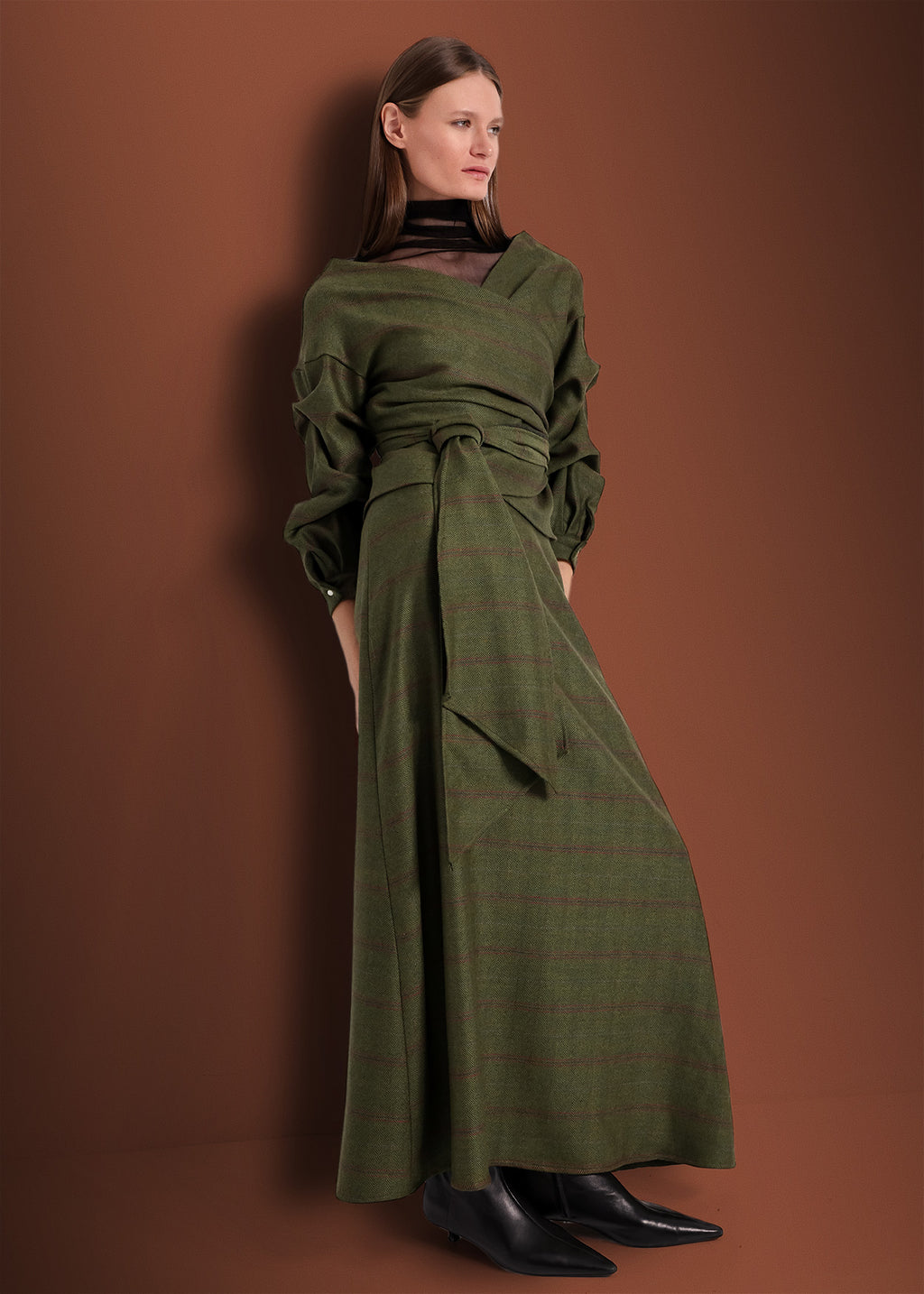 Falda Hebra | Verde espiga