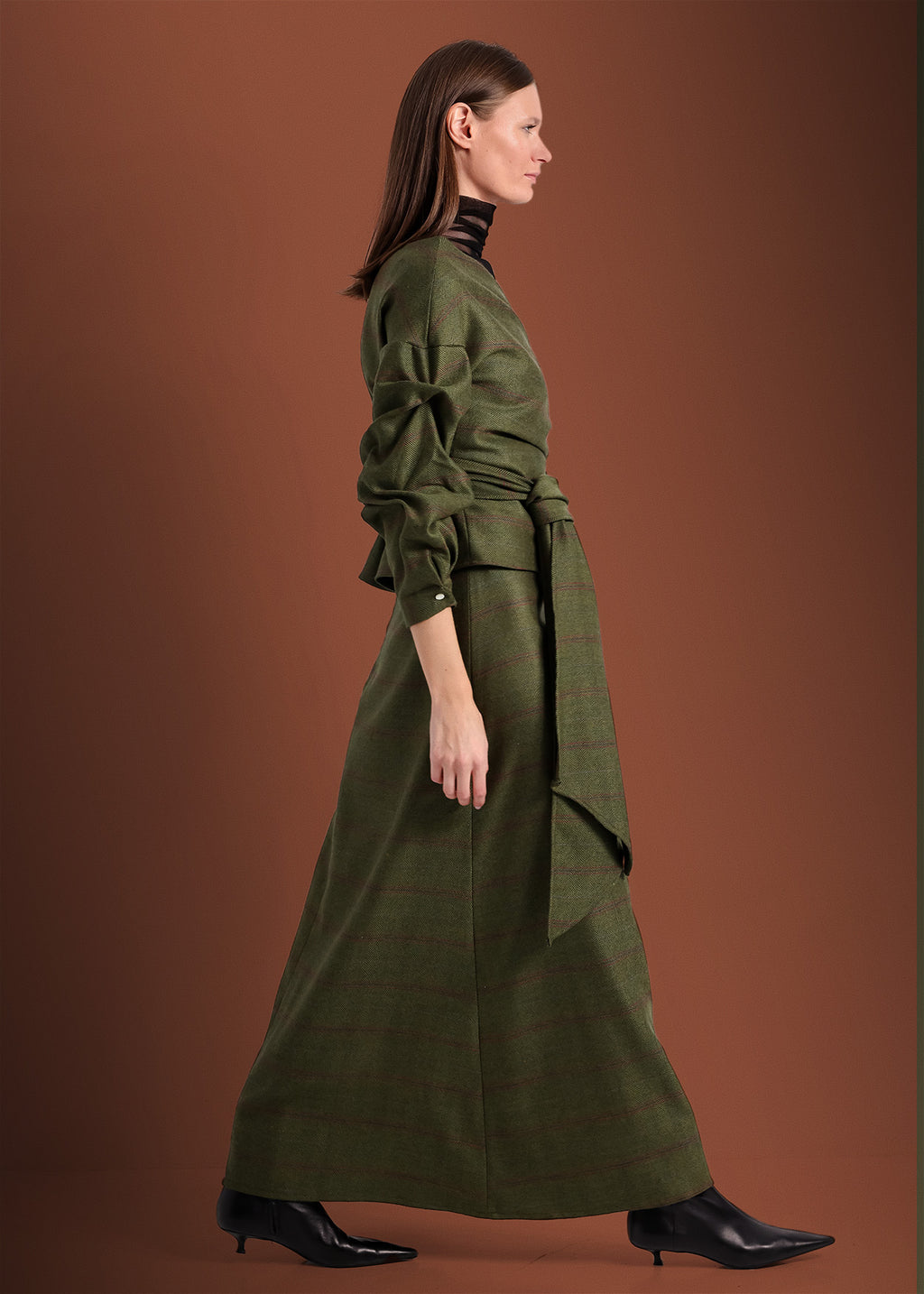 Falda Hebra | Verde espiga