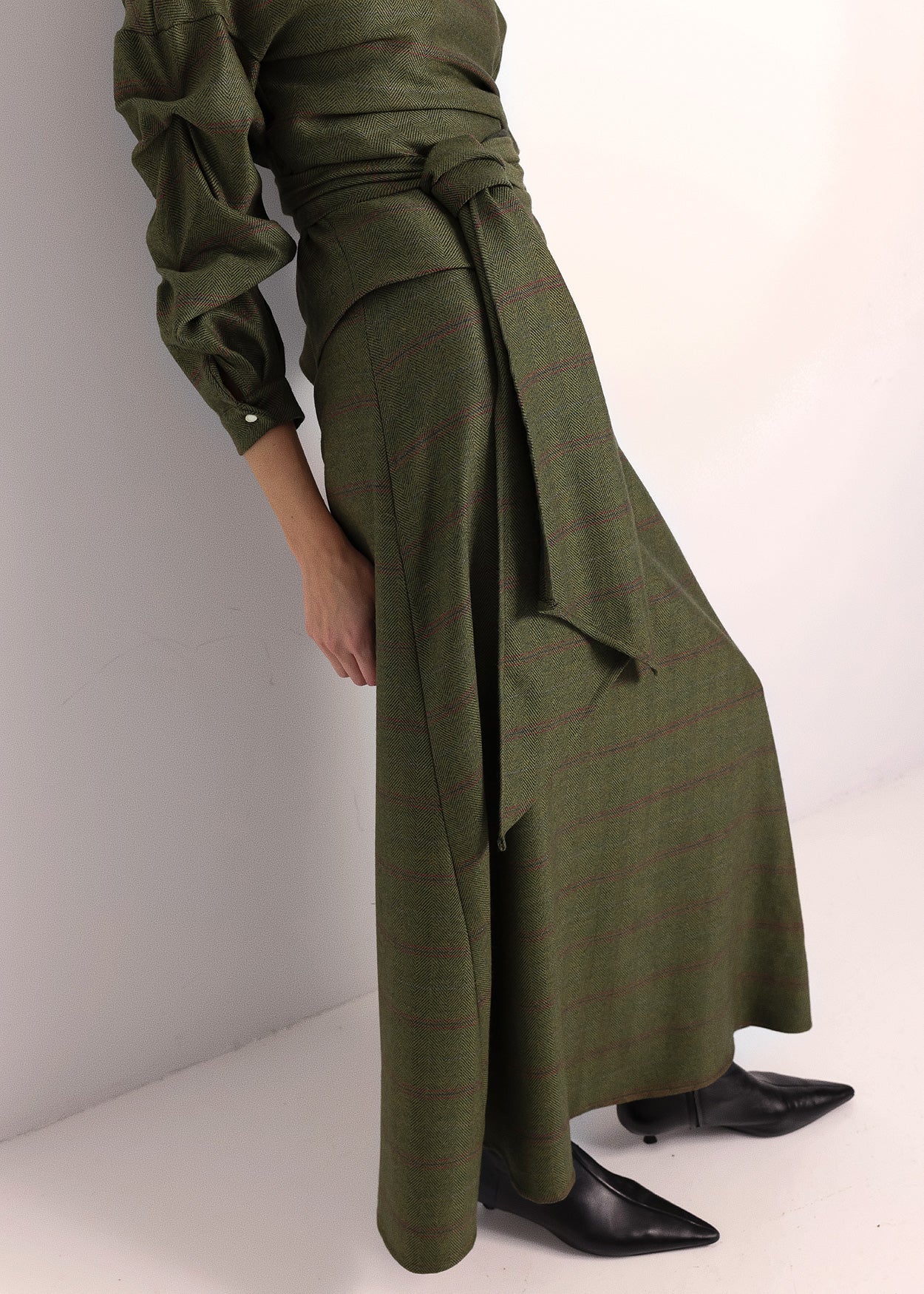 Falda Hebra | Verde espiga